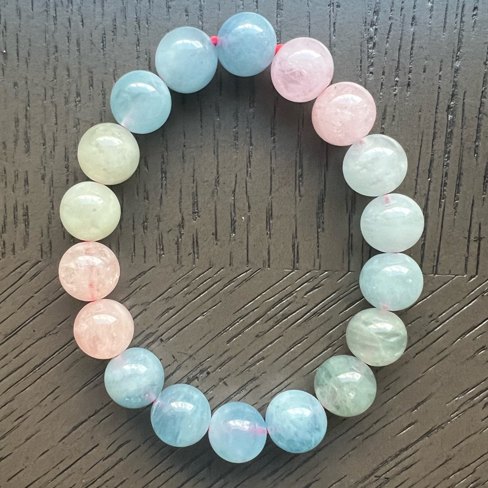 Morganite bracelet 11mm SIZE 6.5’